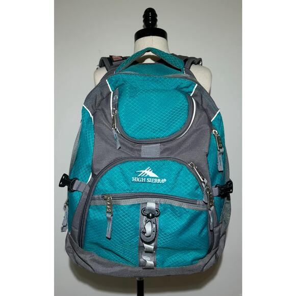 HIGH SIERRA Swoop SG Backpack TechSpot Teal Green Pockets - Picture 1 of 11